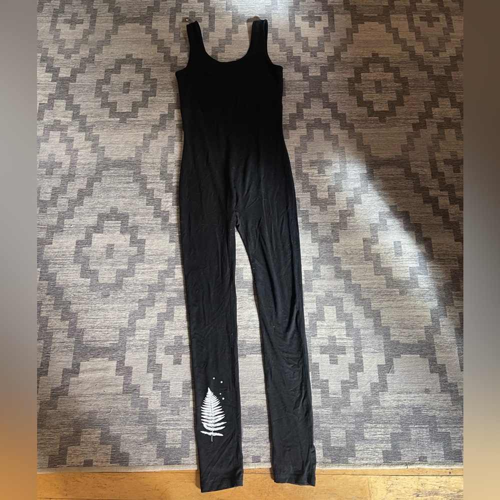 Purusha People Black Bodysuit Yoga Jumpsuit Size Small